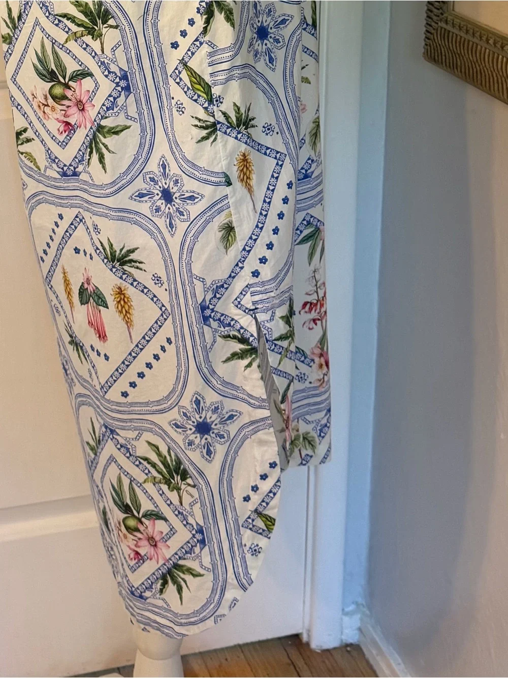 NWT Maeve for Anthropologie Floral Blue and White Midi Dress Small